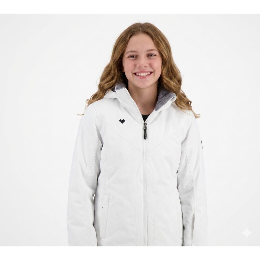 Obermeyer Rylee Ski Jacket Teen Girls Size L Large White 14/16 Waterproof EUC